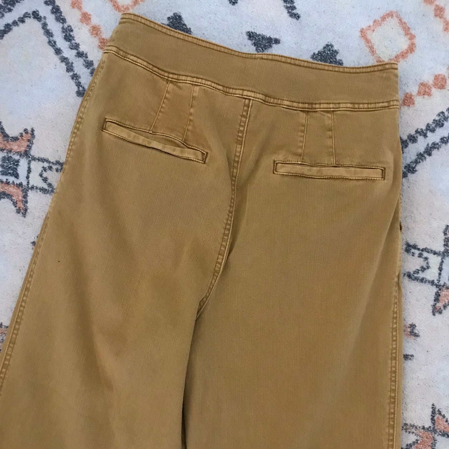Free People Yellow Pleated Cotton Pants