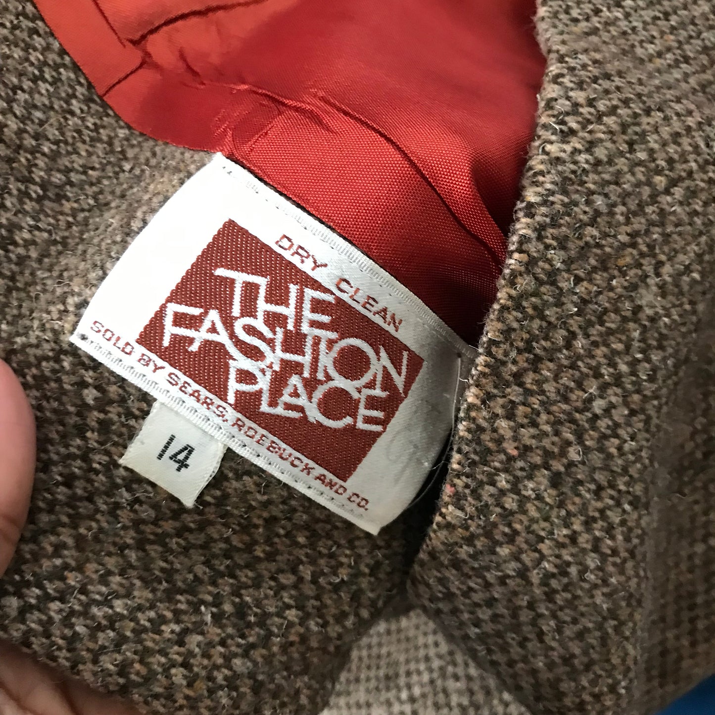 Vintage 1970s Sears Brown Tweed Wool Blazer