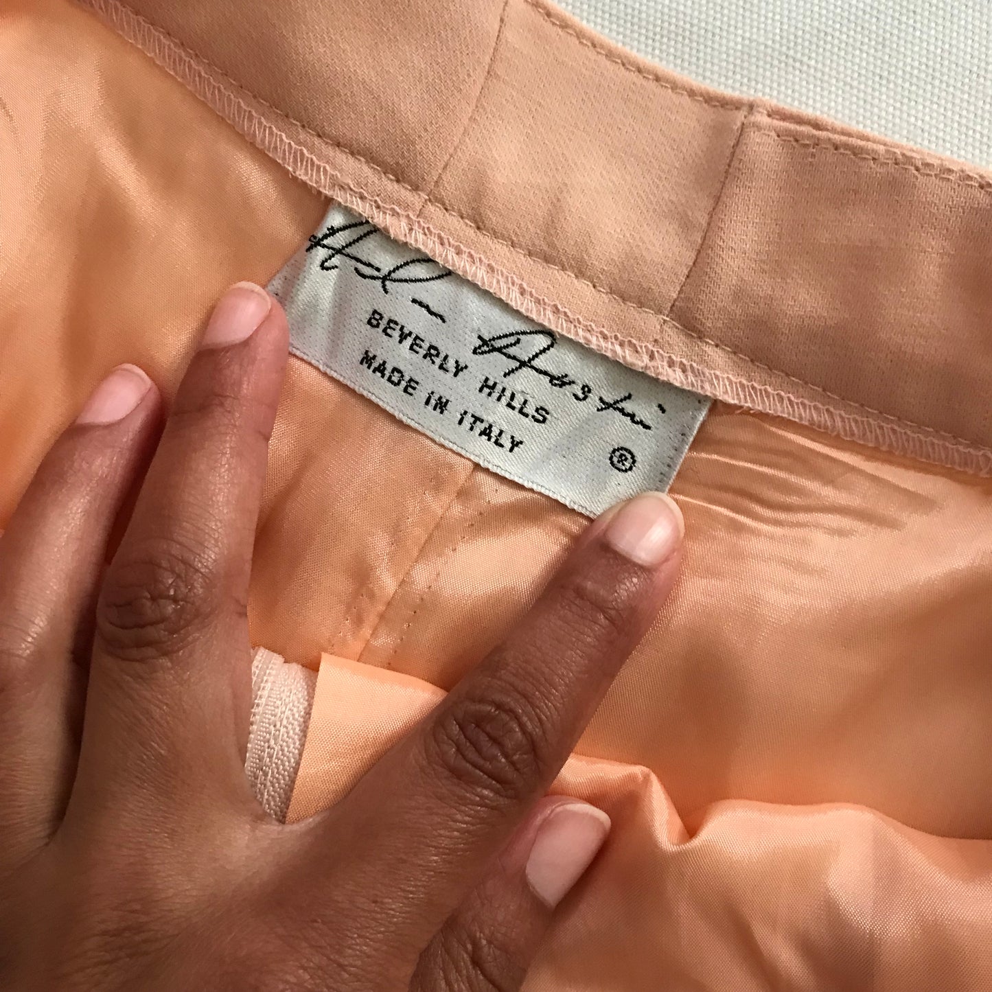Vintage 1980s Alan Austin Peach Pink Pleated Trousers