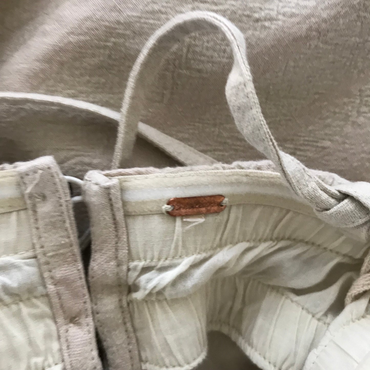 Free People Tan Cotton Trapeze A Line Midi Dress