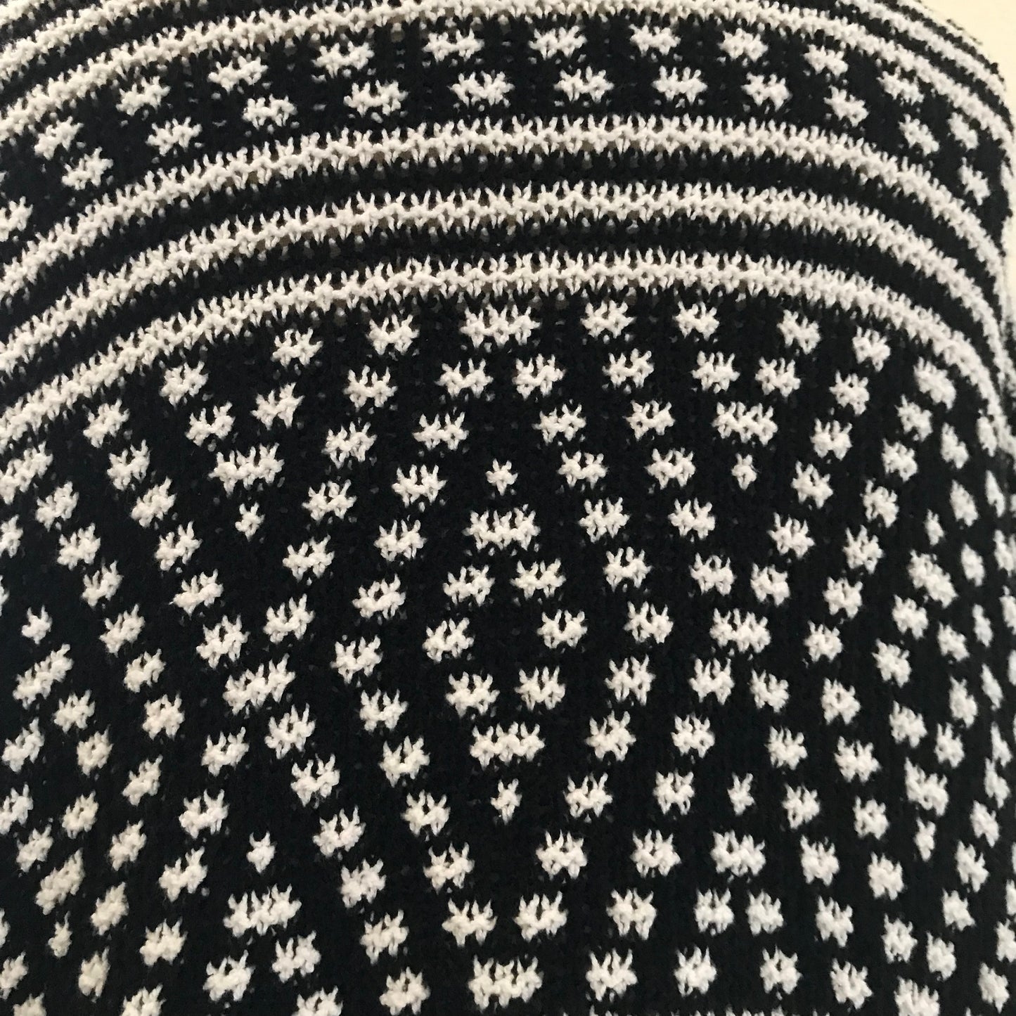 Madewell Black Knit Geometric Cardigan Sweater