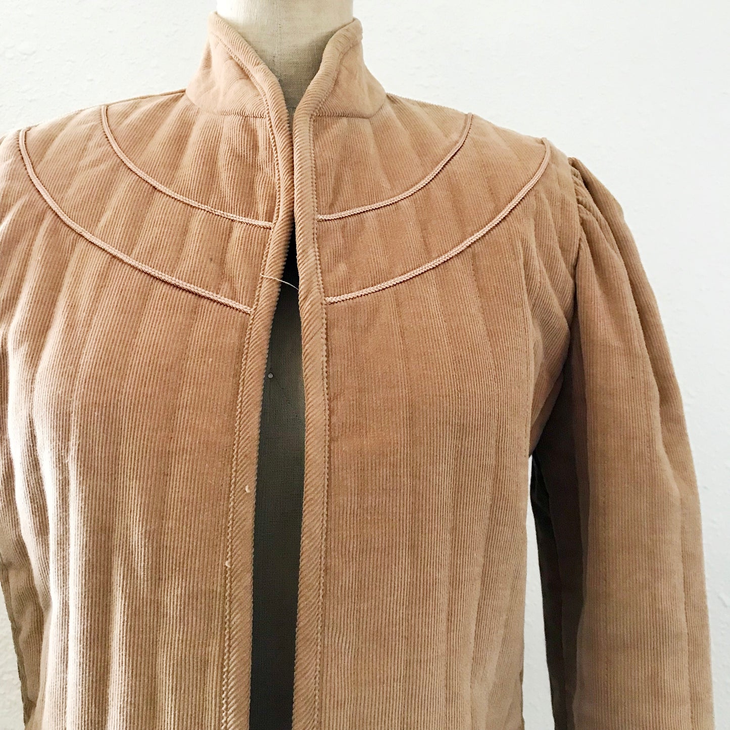 Vintage 1970s Tan Corduroy Quilted Japanese Cotton Jacket