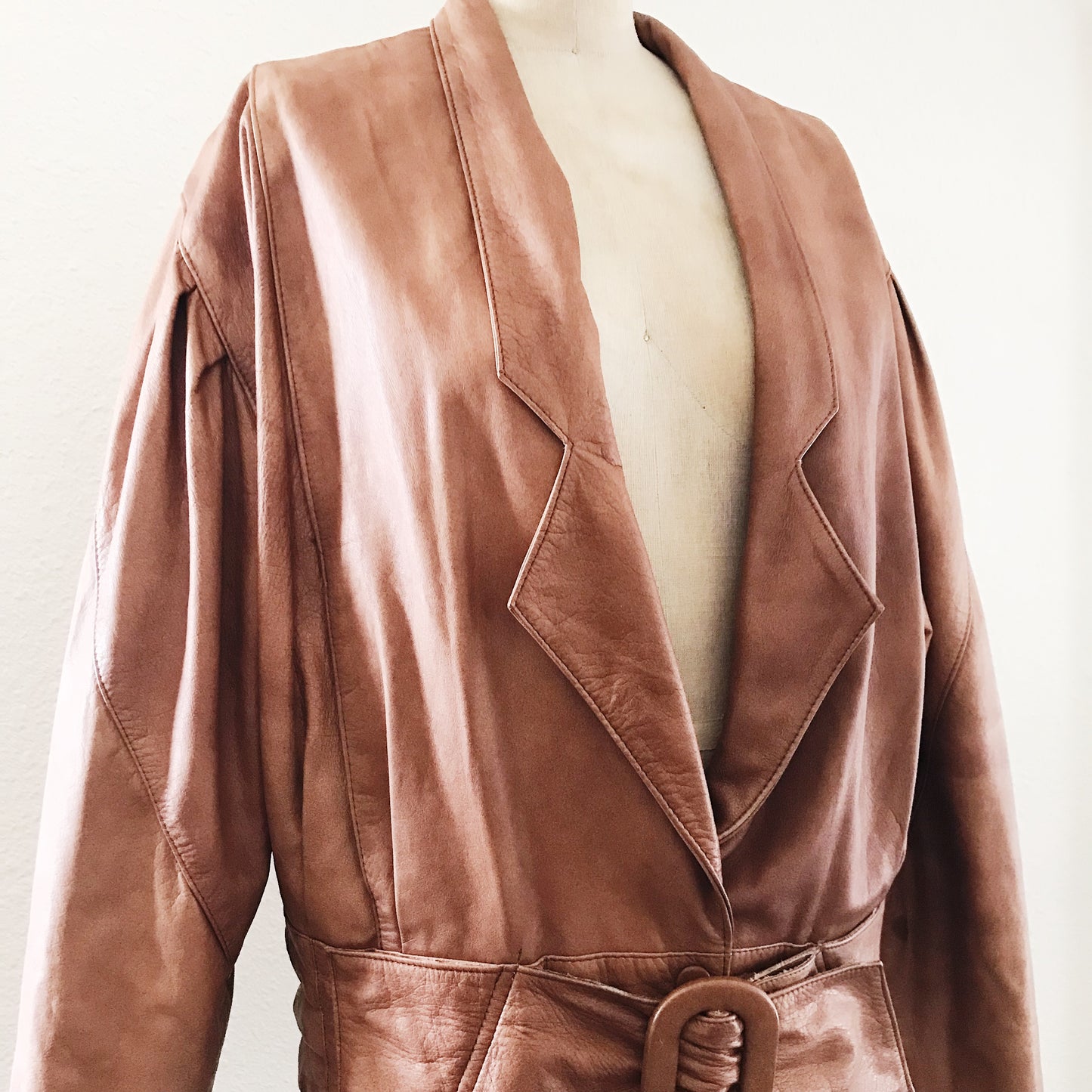 Vintage 1980s Brown Cropped Leather Jacket