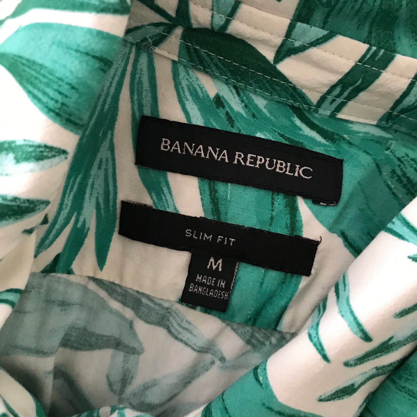 Banana Republic Green Tropical Print Shirt