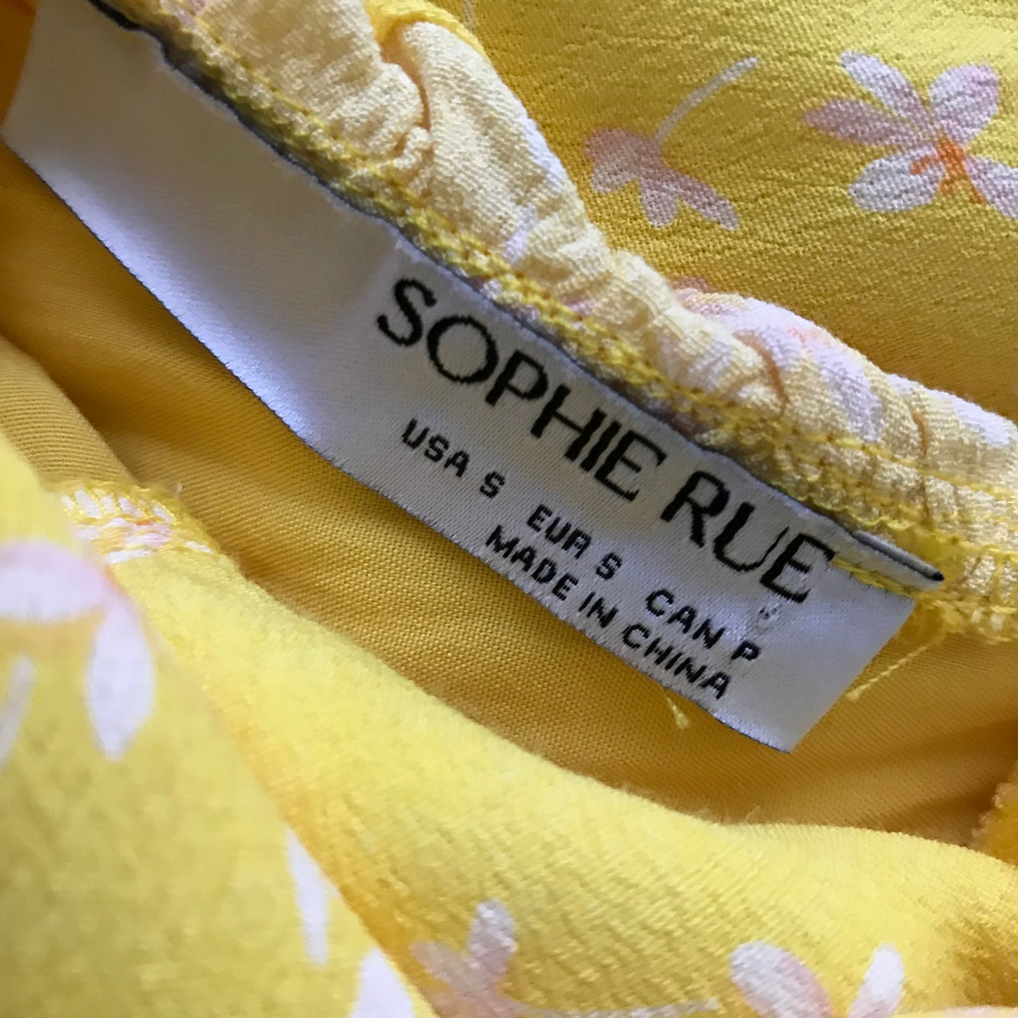 Sophie Rue Yellow Floral Retro Mini Dress