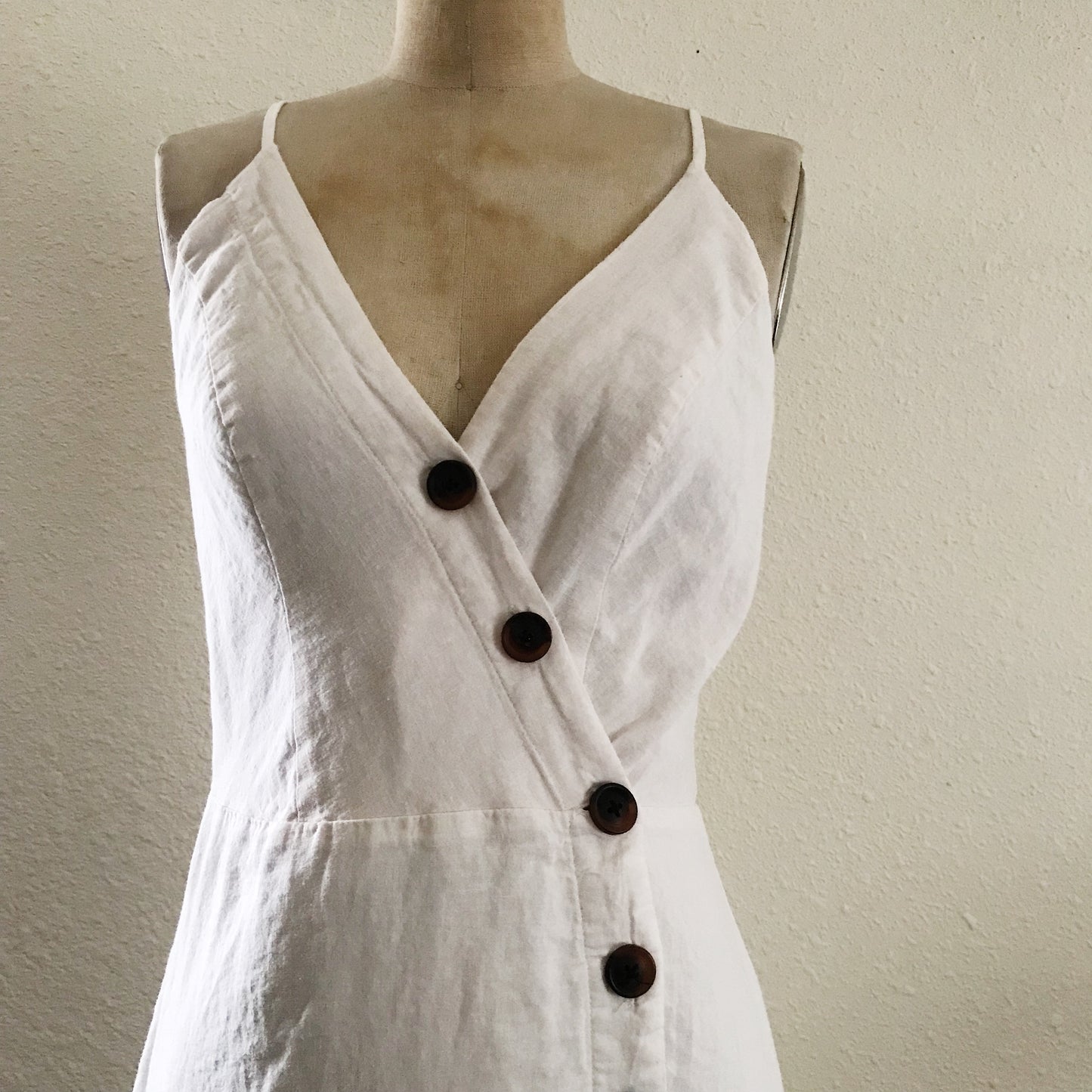 Urban Outfitters Off White Sleeveless Linen Midi Dress
