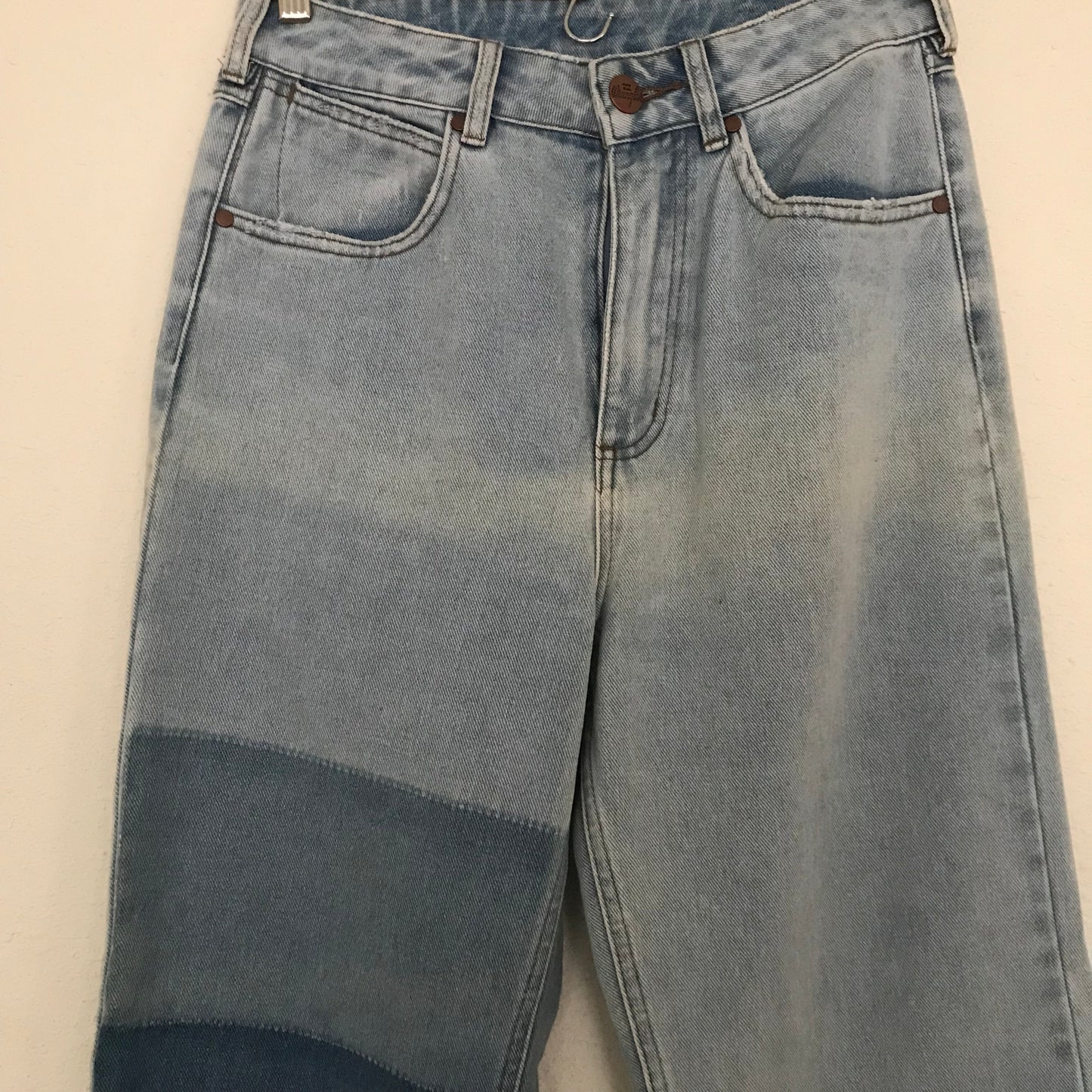 Wrangler x Billabong Blue Patchwork Mid Rise Jeans