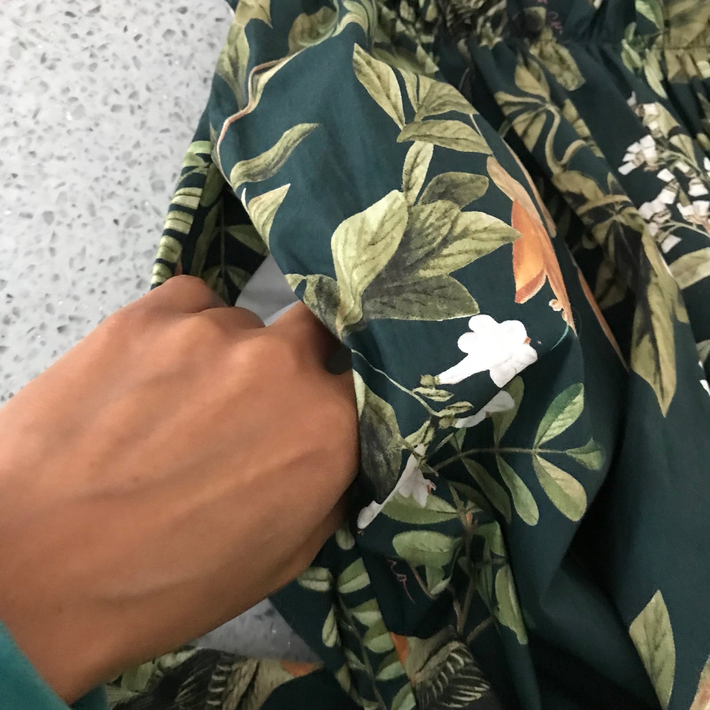 Cara Cara Green Floral Strapless Midi Dress