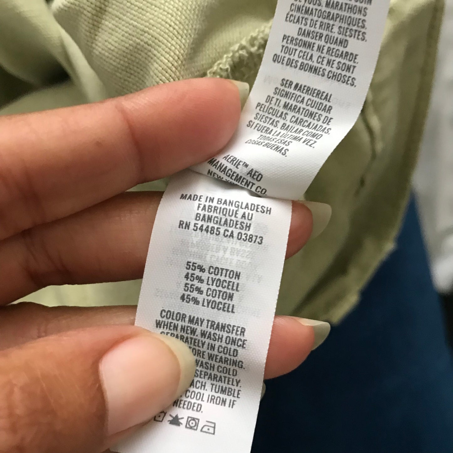 Aerie Green Cotton Mini Shorts