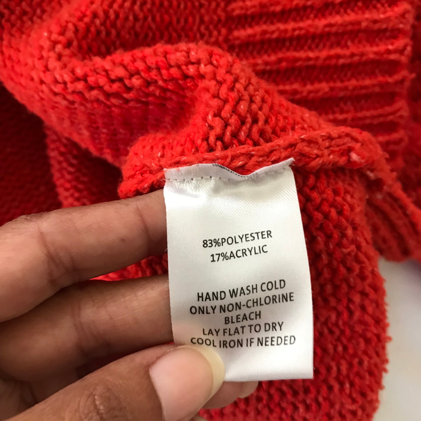 Anthropologie Orange Chunky Knit Embroidered Sweater