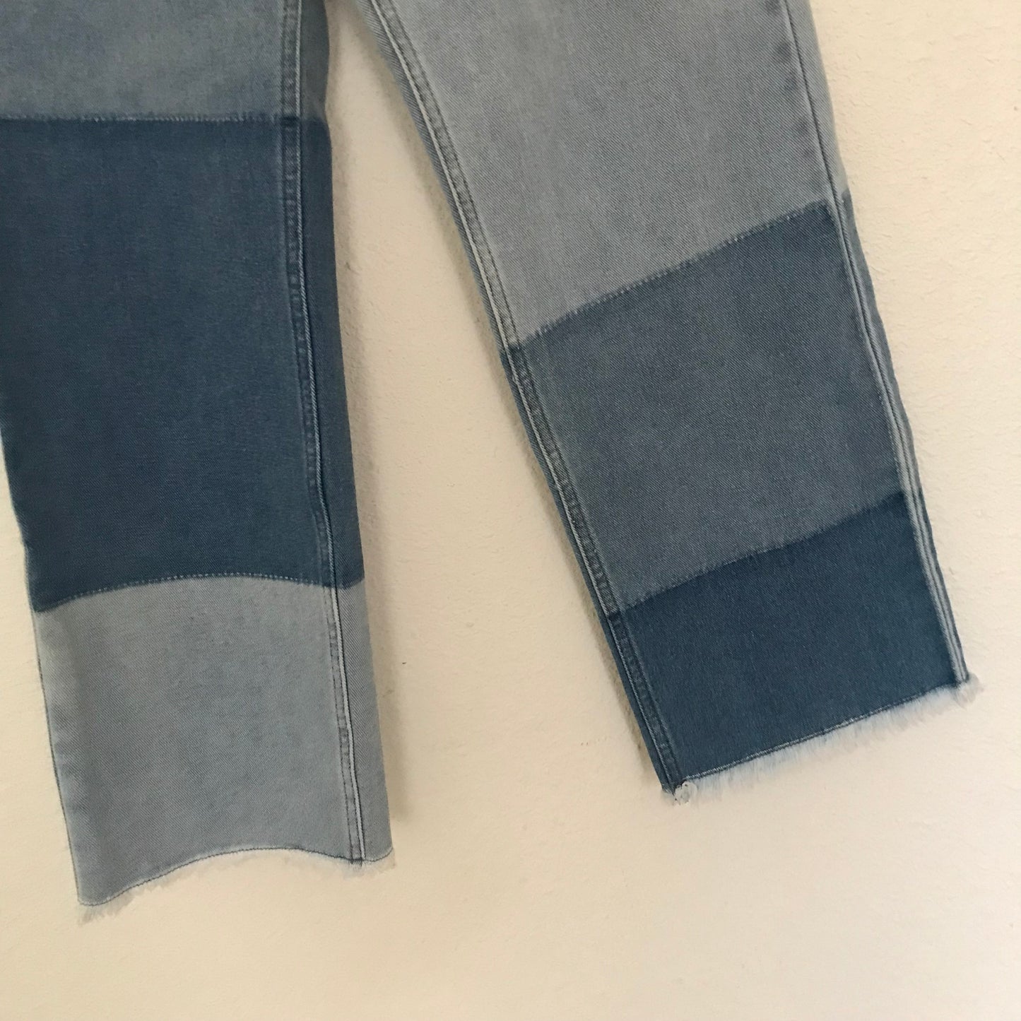 Wrangler x Billabong Blue Patchwork Mid Rise Jeans