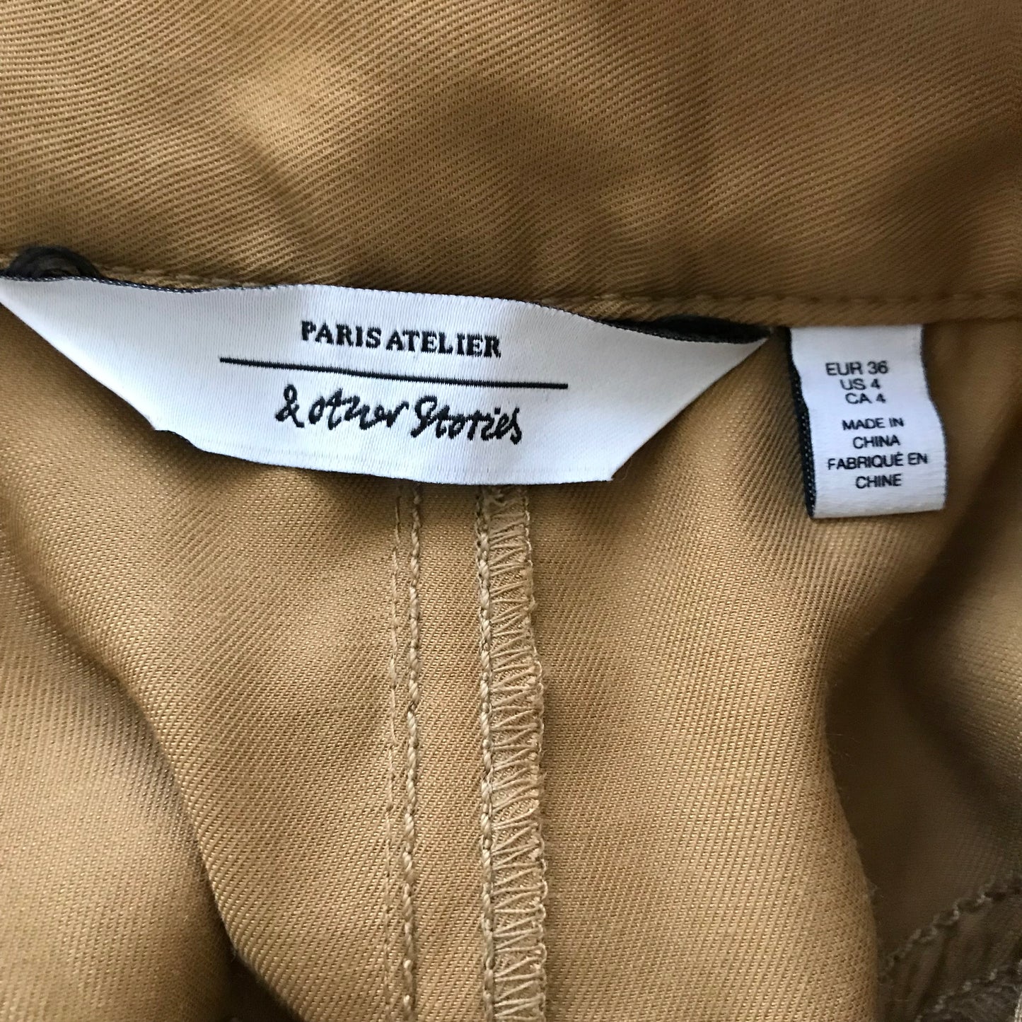 & Other Stories Tan Satin Midi Skirt