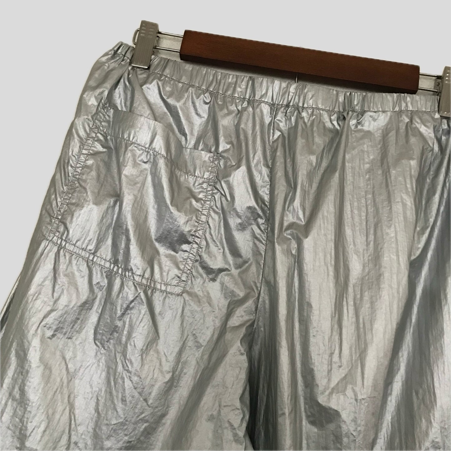 Urban Outfitters Silver Metallic Baggy Parachute Pants