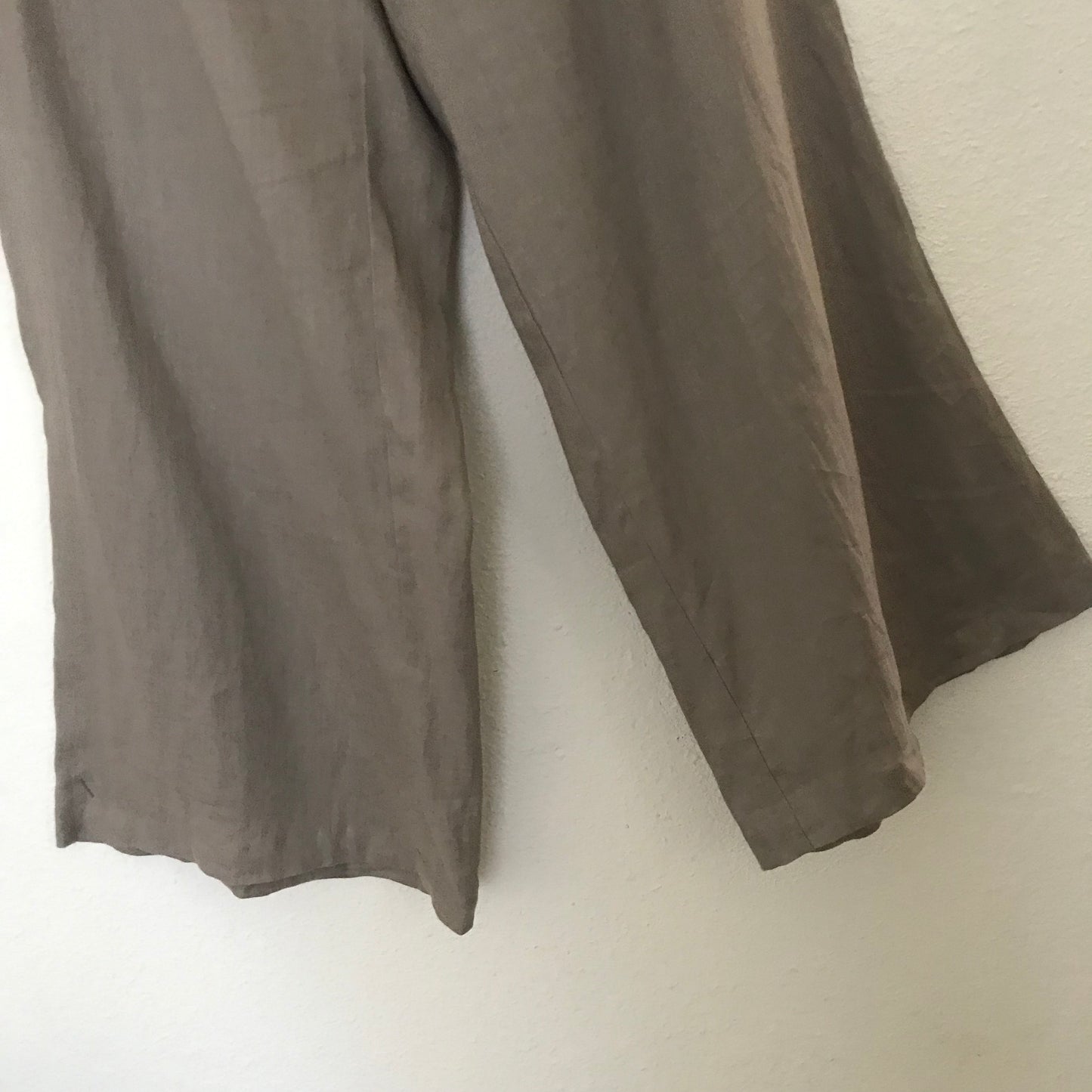 The Company Store Taupe Linen Wide Leg Pants