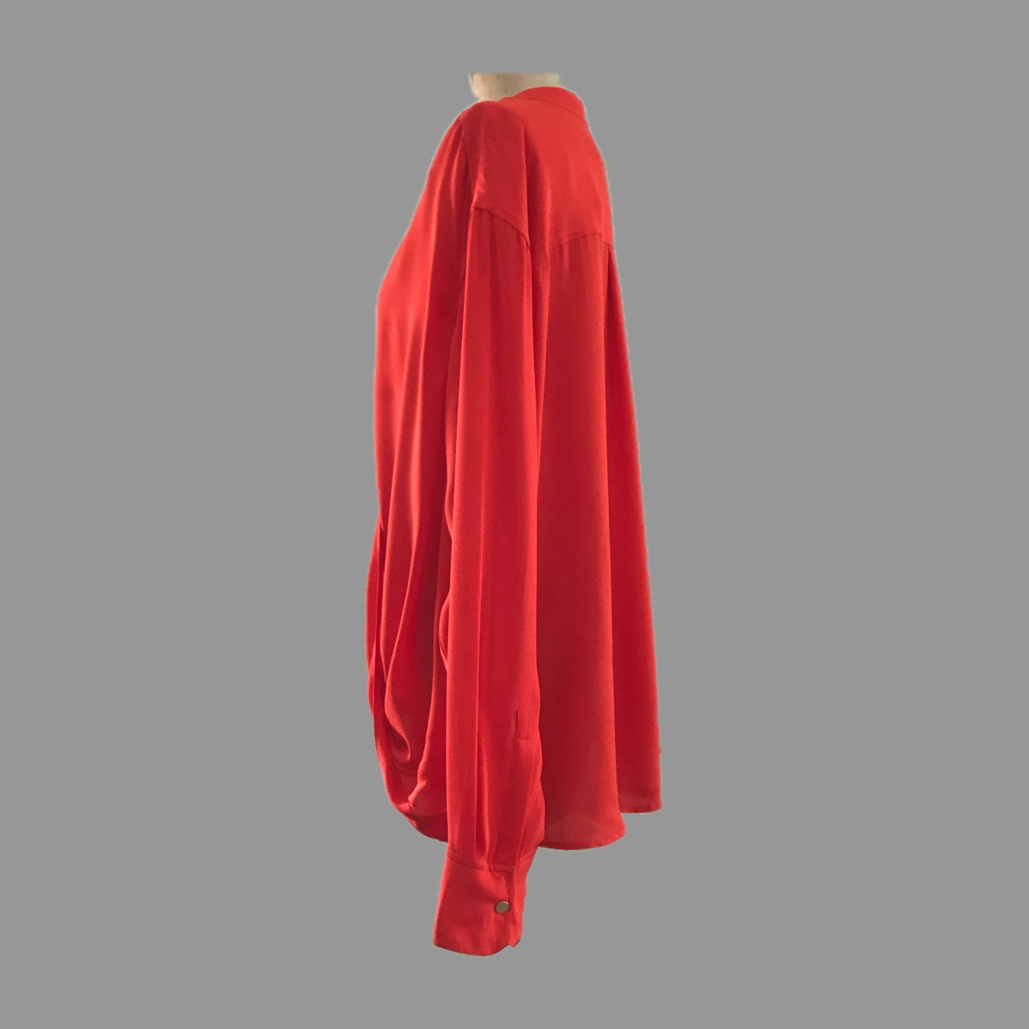 ALC-red-silk-draped-holiday-blouse-top