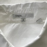 Vince White Cotton Collared 3/4 Sleeve Shirt