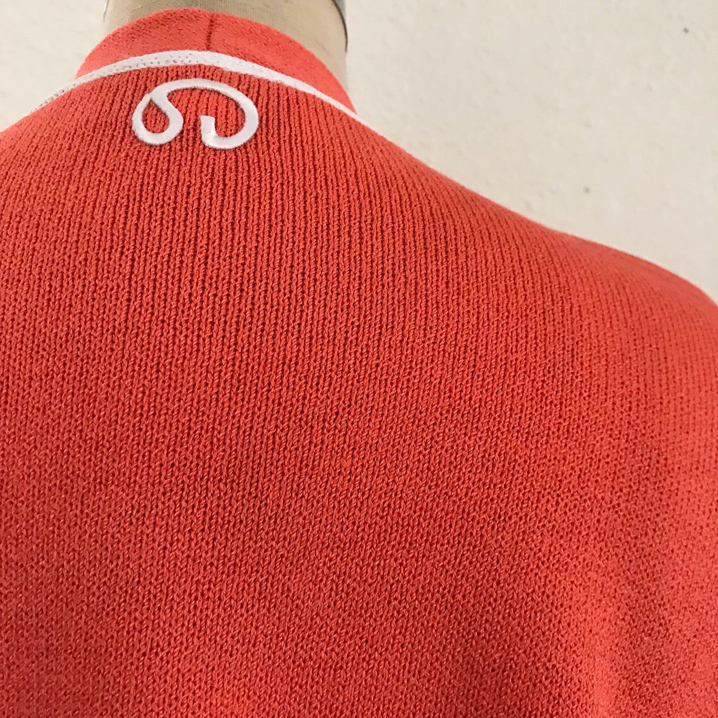 St. John Vintage 2000s Orange Knit Santana Skirt Suit
