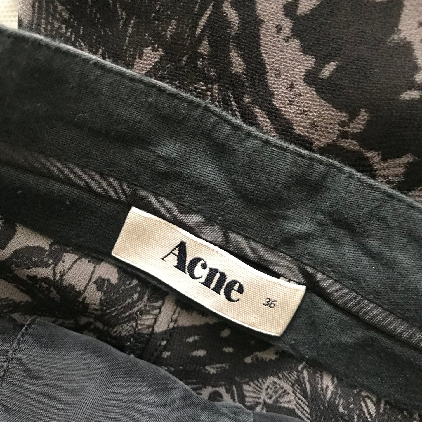 Acne Black Paisley Sheer Pleated Pants