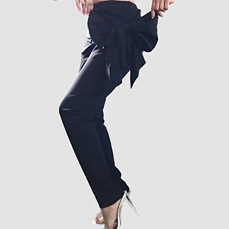 Cinq-A-Sept-Pants-Black-Stretch-Chiffon Overlay Pants