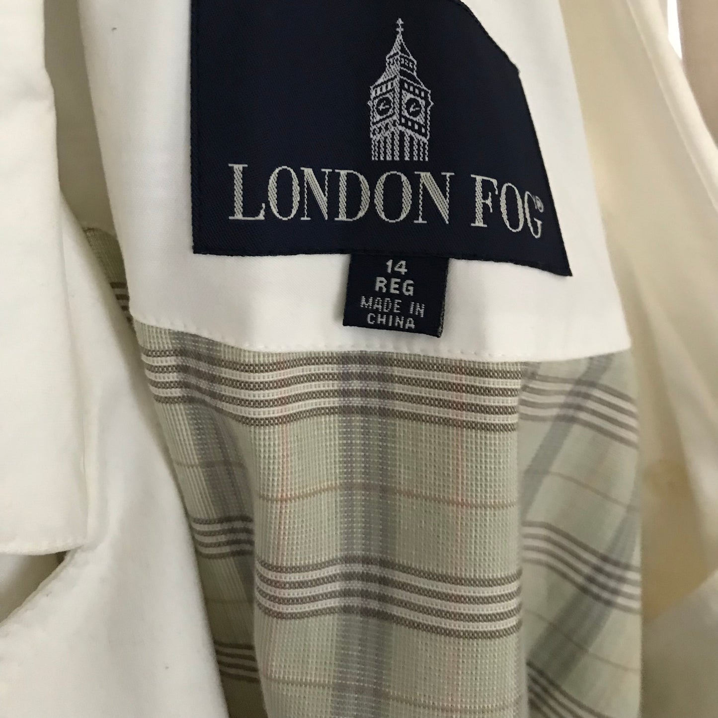 London Fog White Cotton Belted Rain Trench Coat
