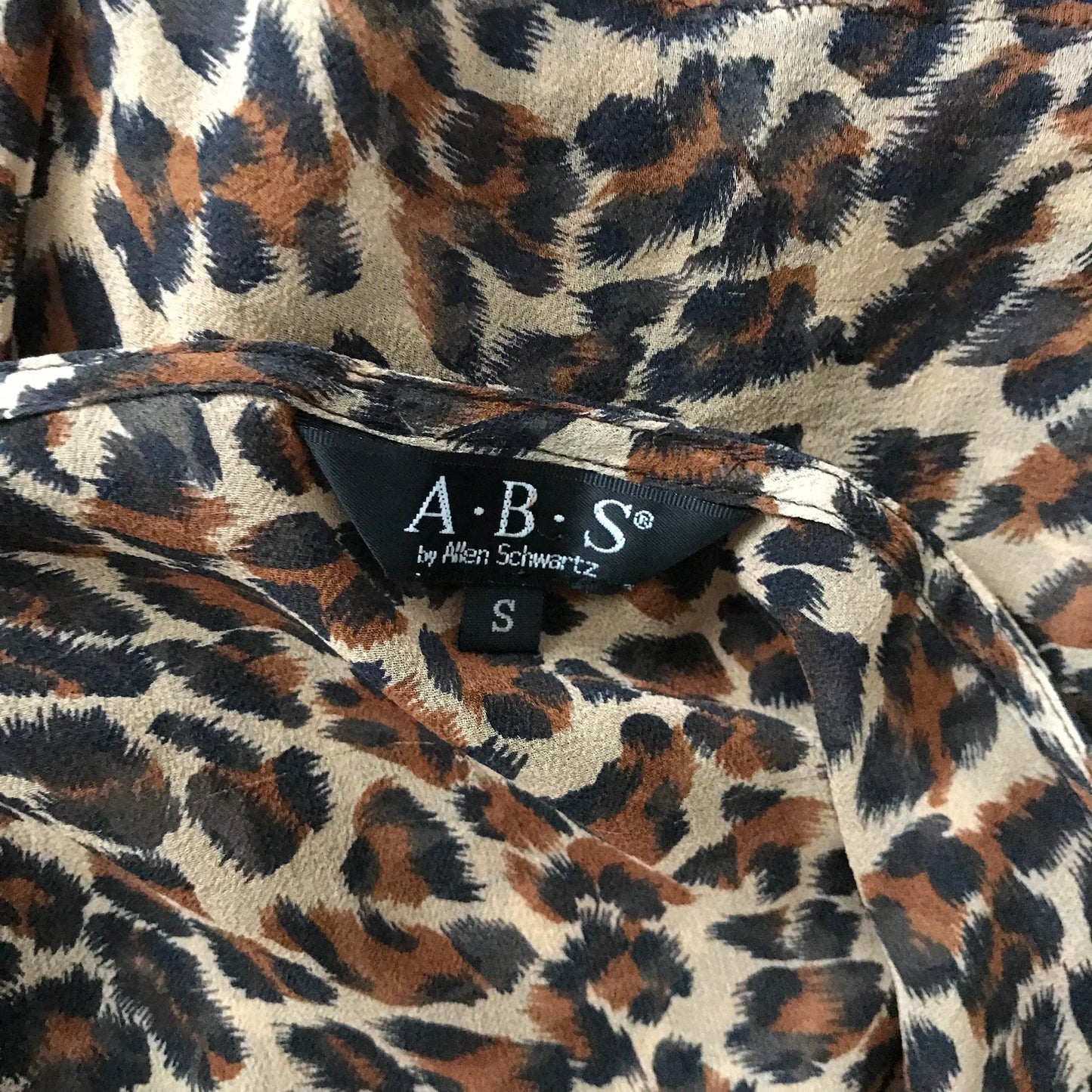 Vintage 1990s Allen Schwartz Chiffon Animal Print Blouse