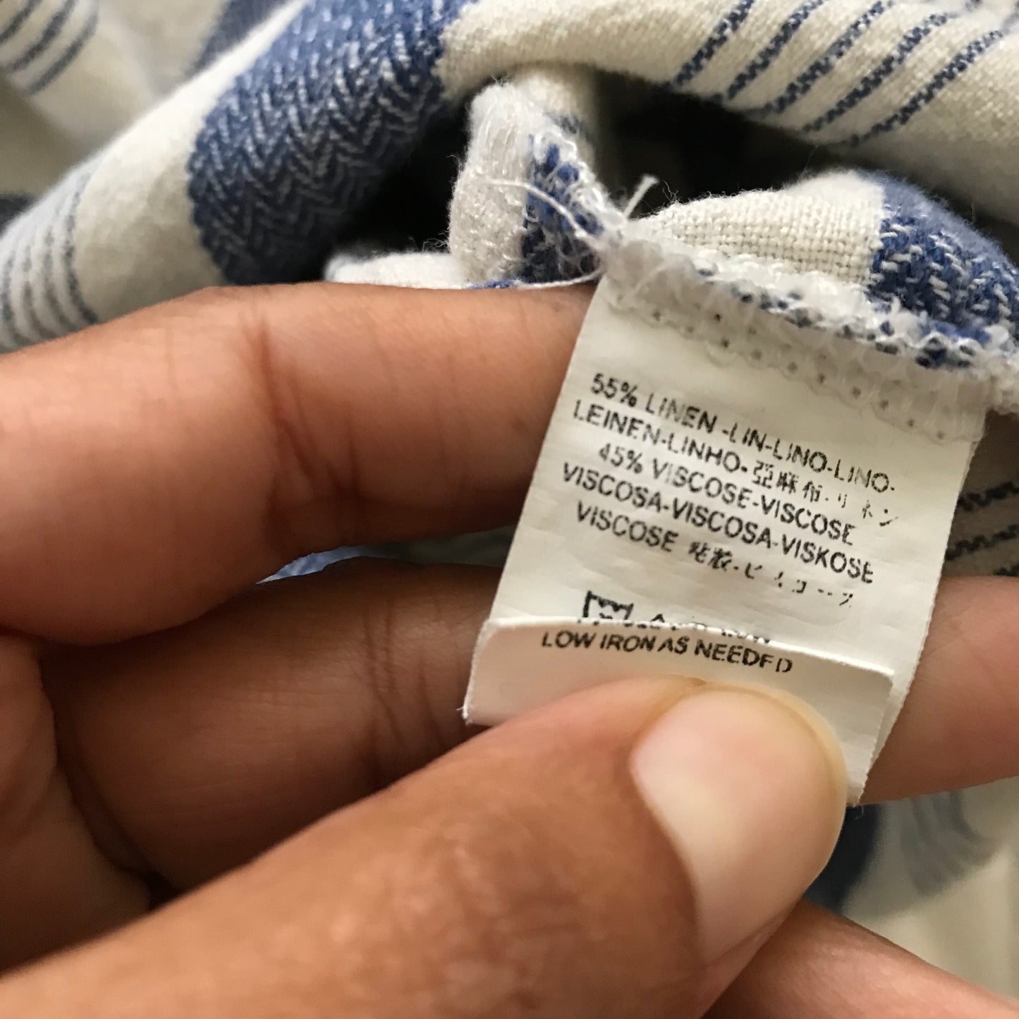 Jens Pirate Booty Blue Striped Oversized Linen Top