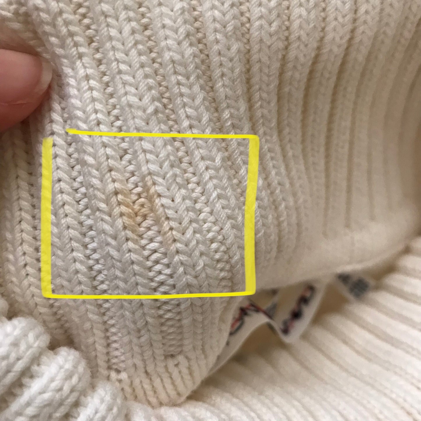 Tommy Hilfiger Vintage Y2k  Ivory Cotton Knit Logo Turtleneck Sweater