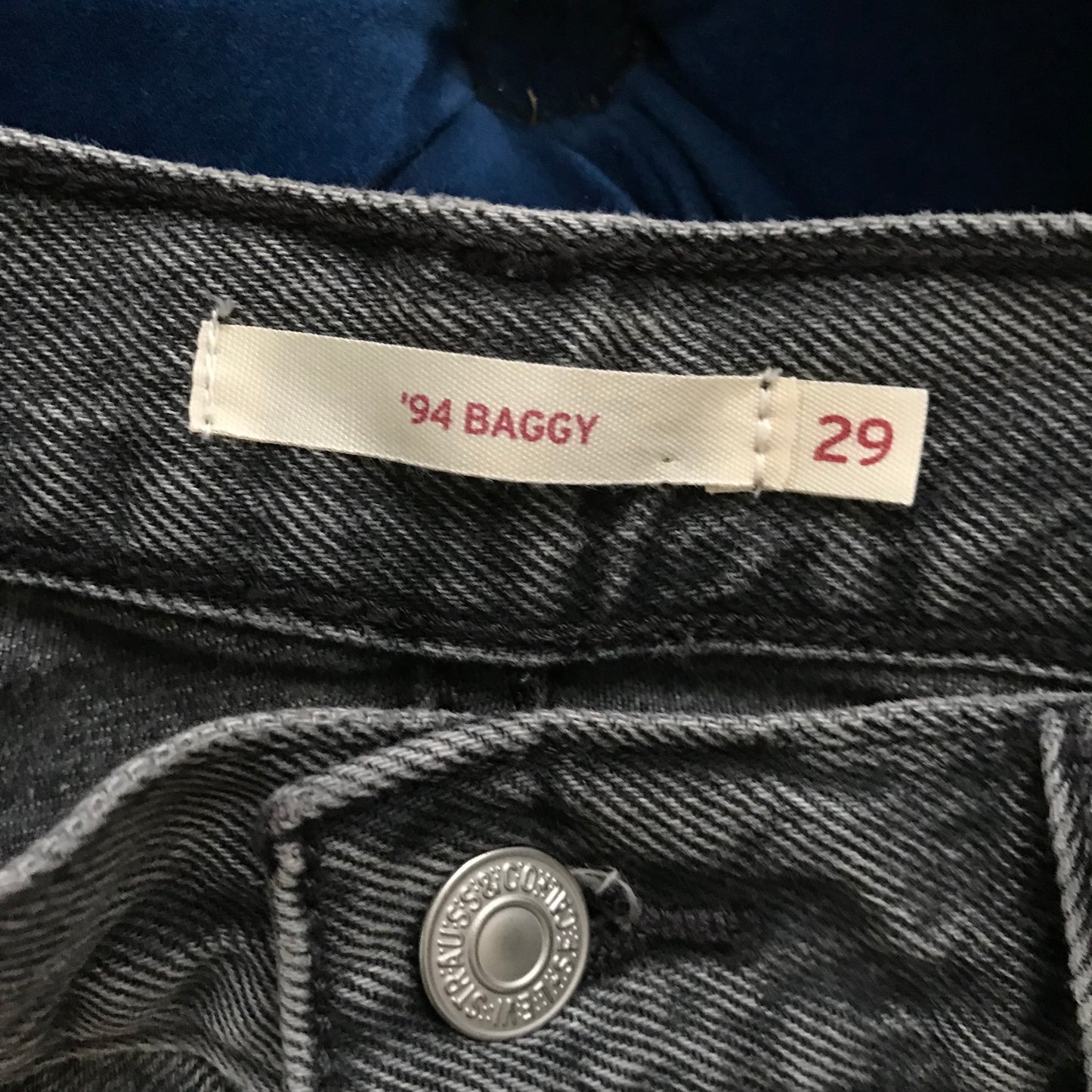 Levis Faded Black 94 Twisted Split Hem Jeans