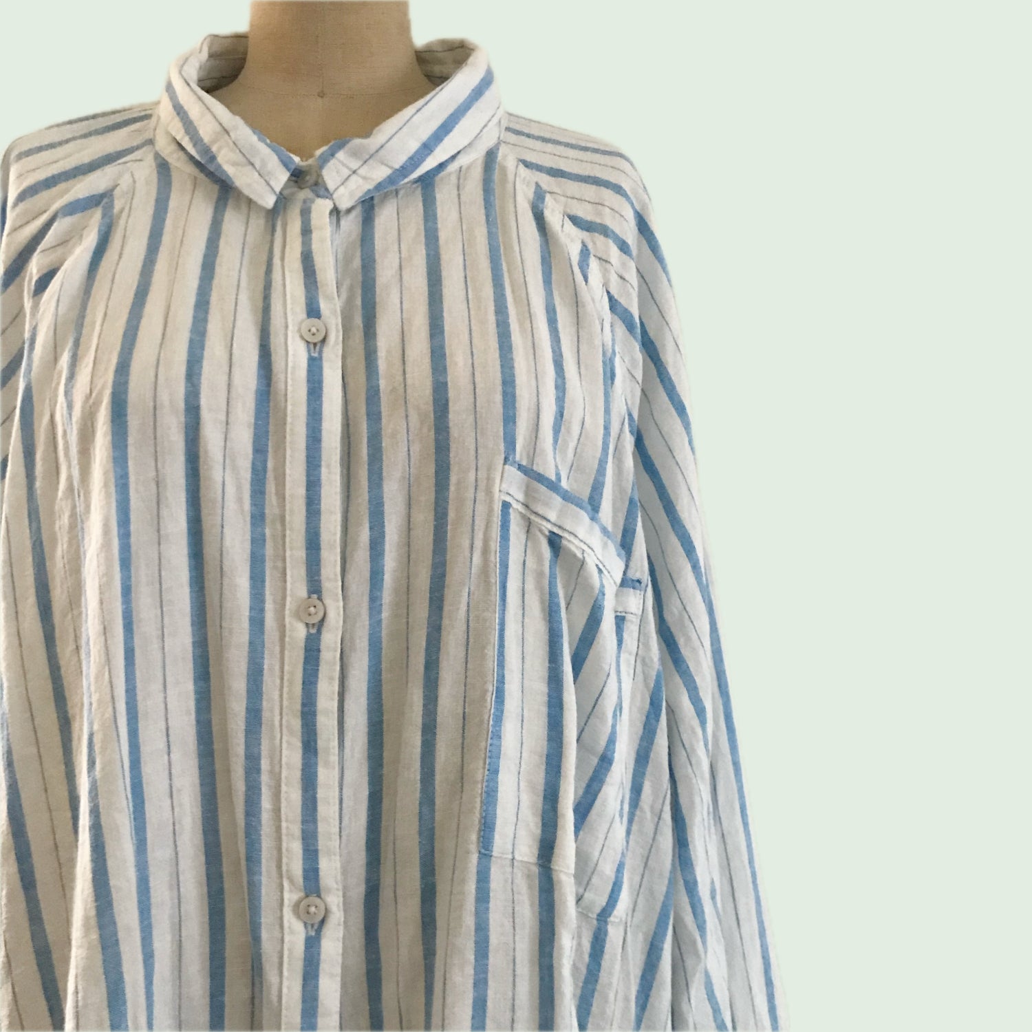 aerie-blue-white-striped-linen-oversized-top