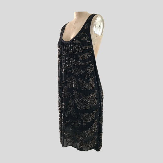 all-saints-black-gold-sequin-silk-mini-tank-dress
