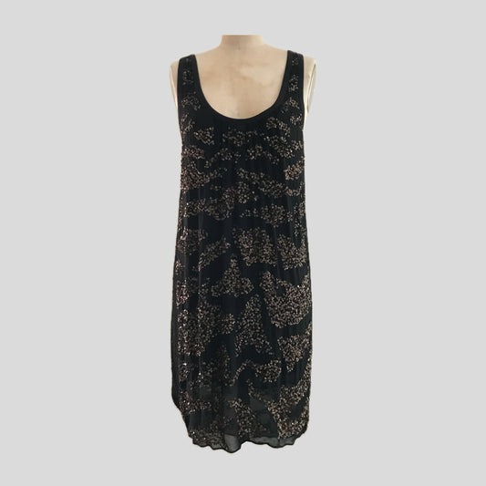 all-saints-black-gold-sequin-silk-mini-tank-dress