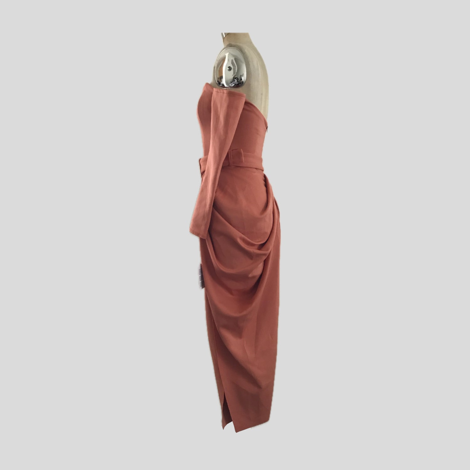 asos-retro-nude-off-shoulder-draped-midi-formal-dress-gown