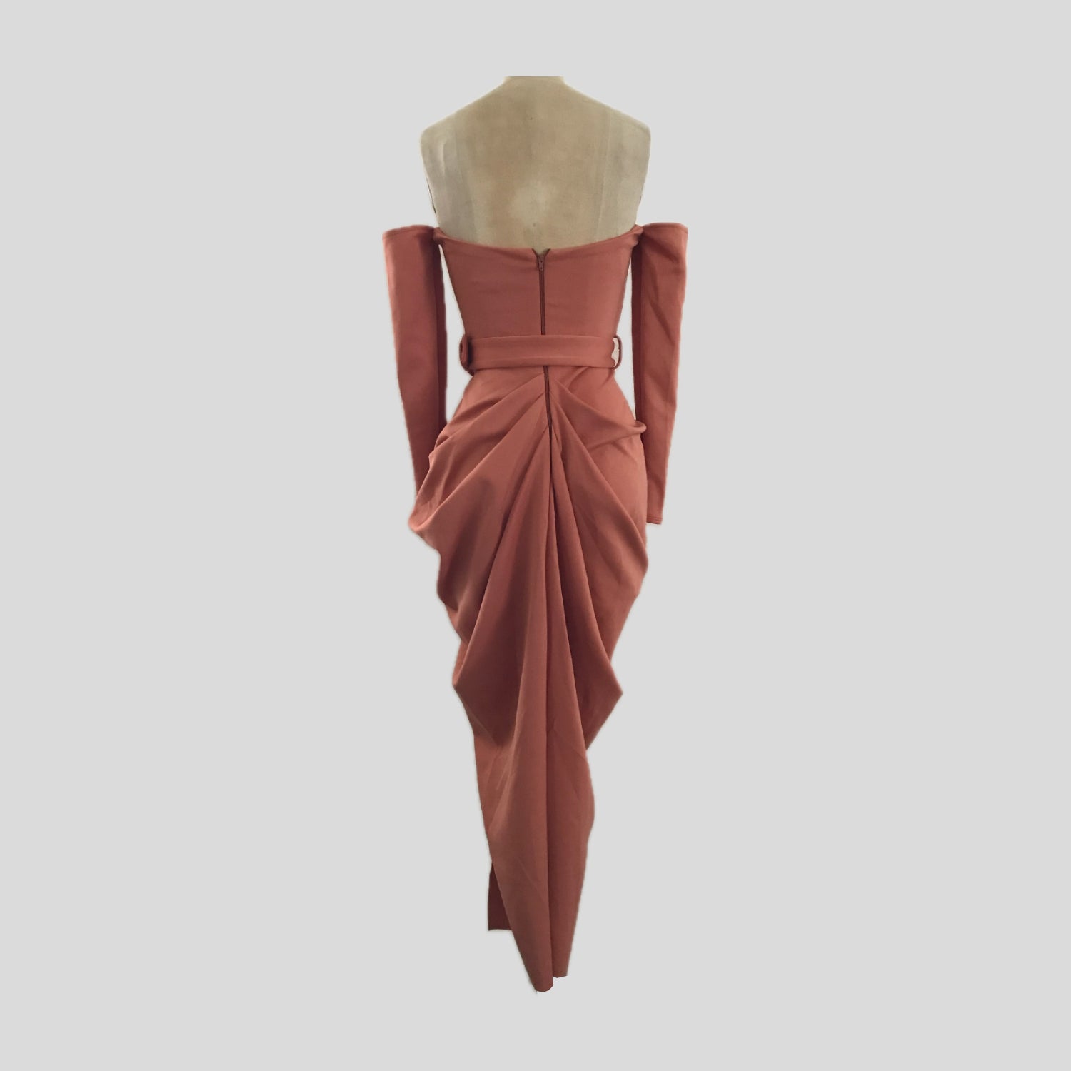 asos-retro-nude-off-shoulder-draped-midi-formal-dress-gown