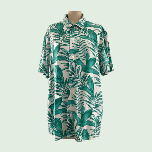 Banana Republic Green Tropical Print Shirt