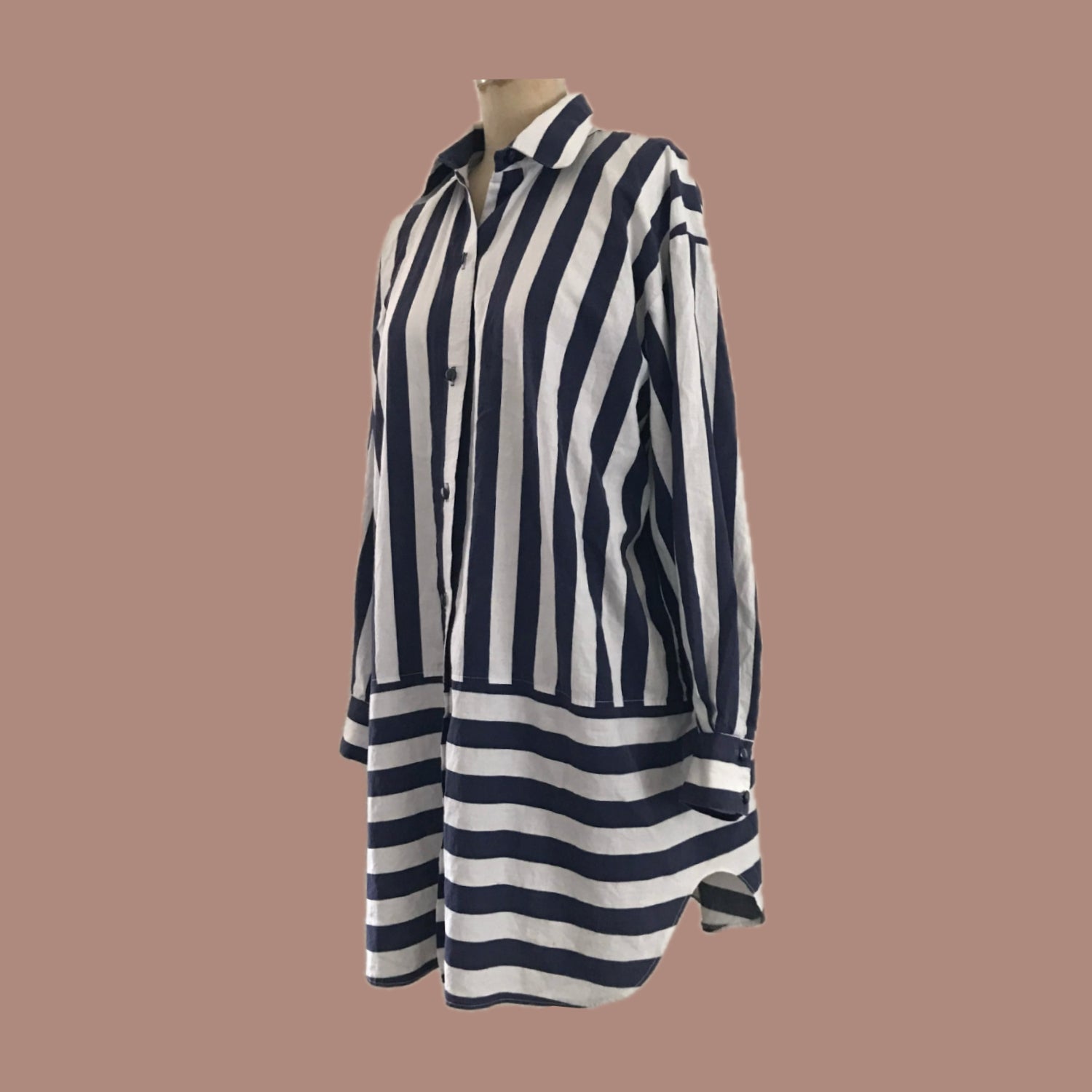 bill-blass-vintage-1990s-navy-white-striped-cotton-shirt