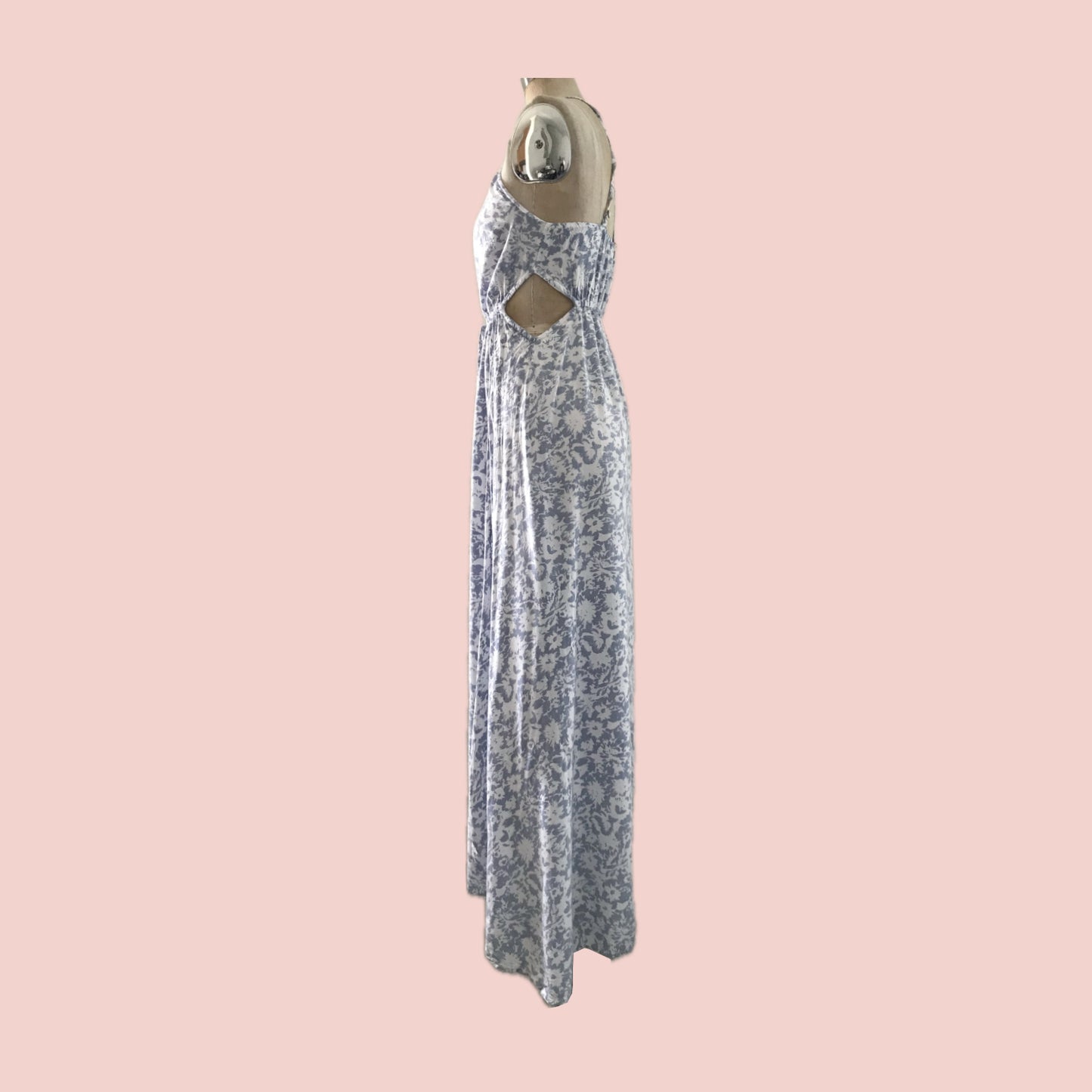 Billabong Light Blue Floral Cutout Maxi Dress