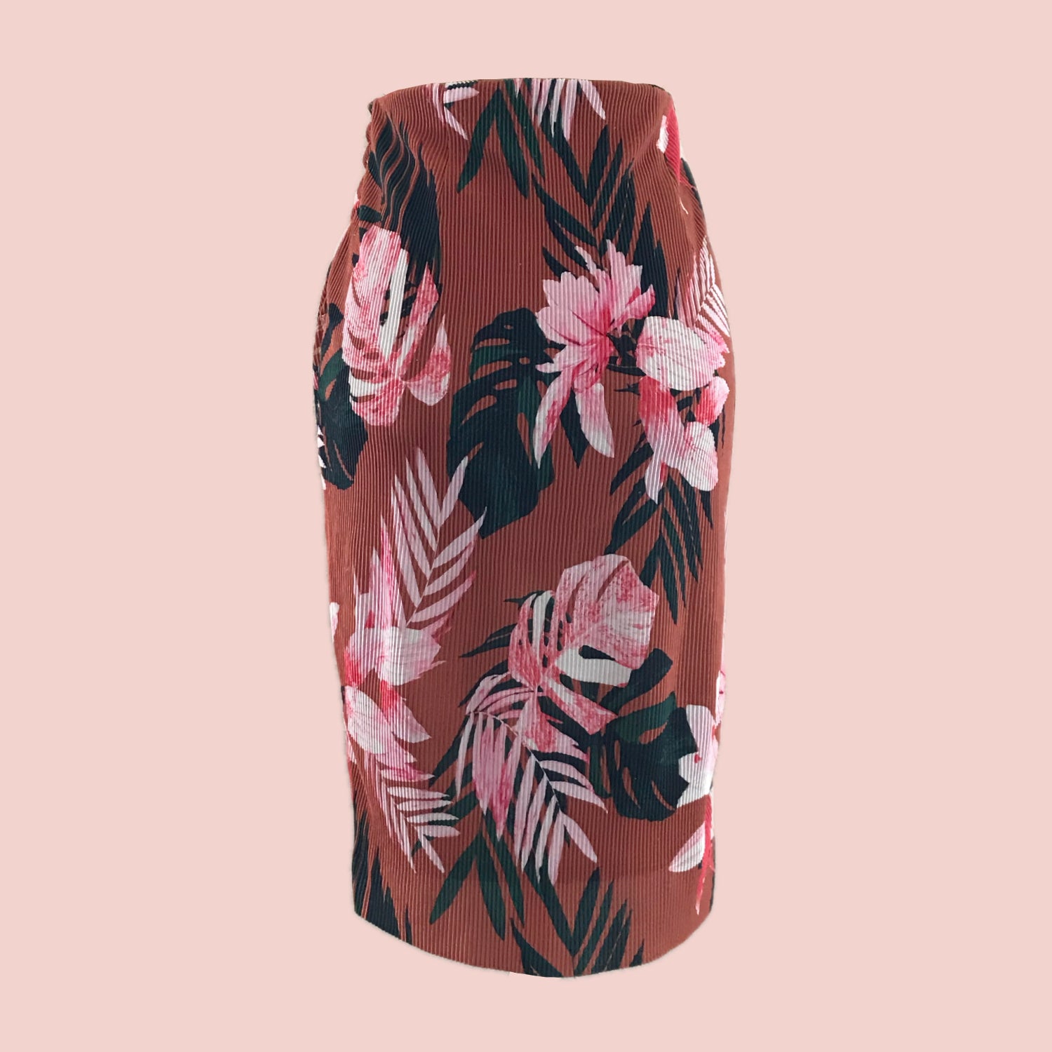 Camila Coelho Brown + Pink Floral Skirt