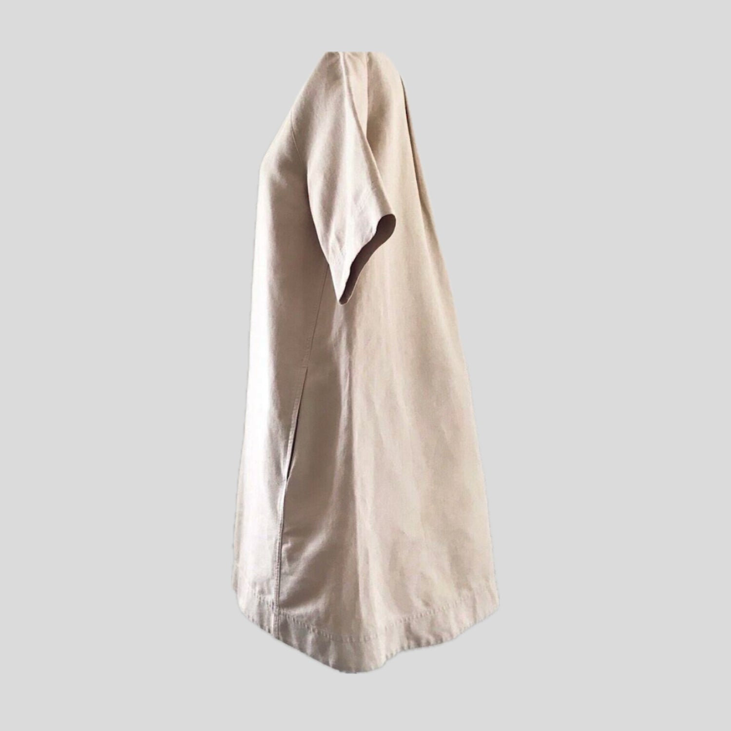 cos-prelovely-tan-cotton-linen-oversized-dress