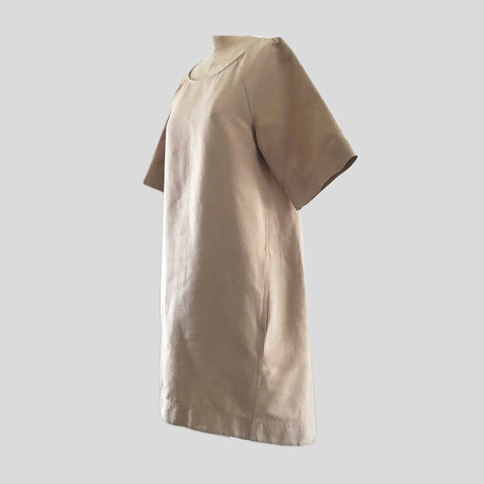 cos-prelovely-tan-cotton-linen-oversized-dress