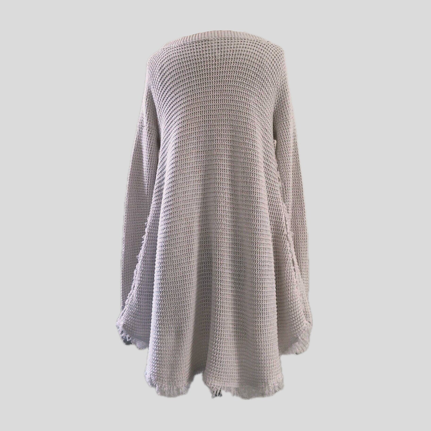 Free People Ivory Waffle Knit Cotton V Neck Top