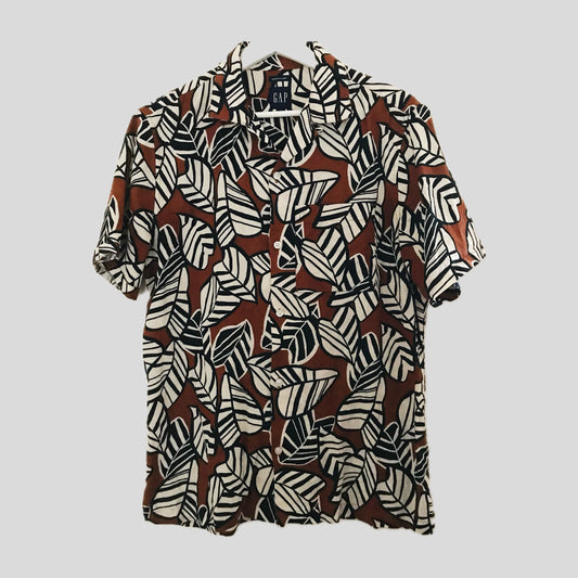 gap-brown-linen-floral-geometric-linen-shirt