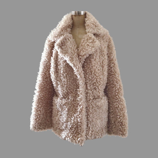 H&M Tan Faux Fur Coat