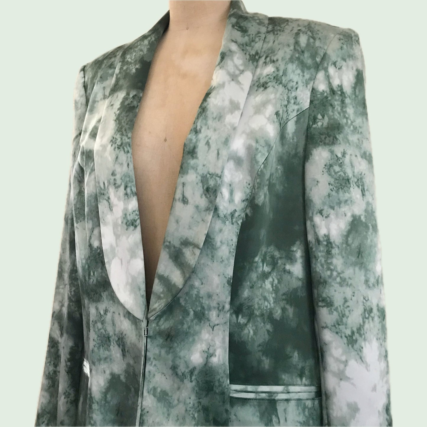 INC Green  Satin Tuxedo Jacket Blazer