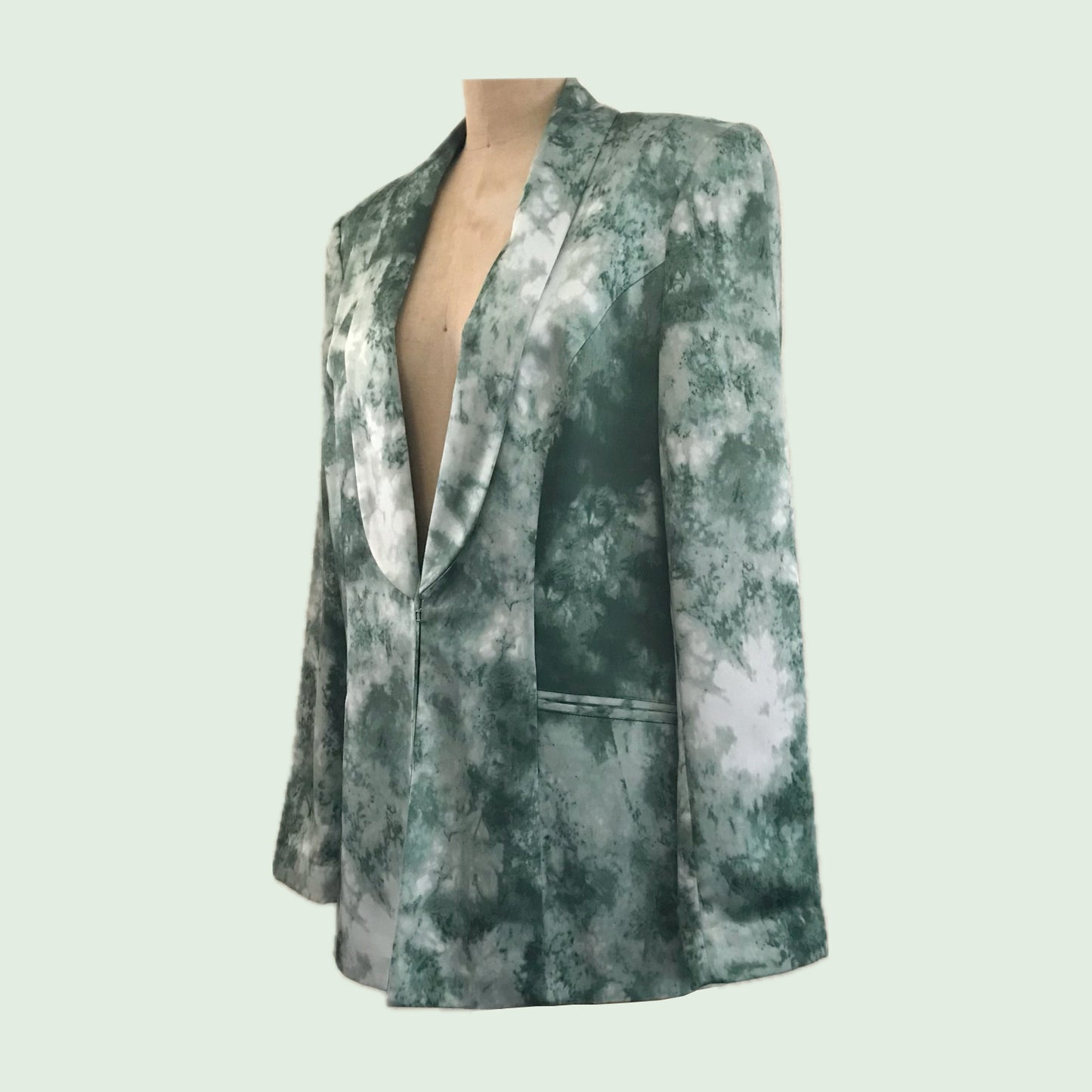 INC Green  Satin Tuxedo Jacket Blazer