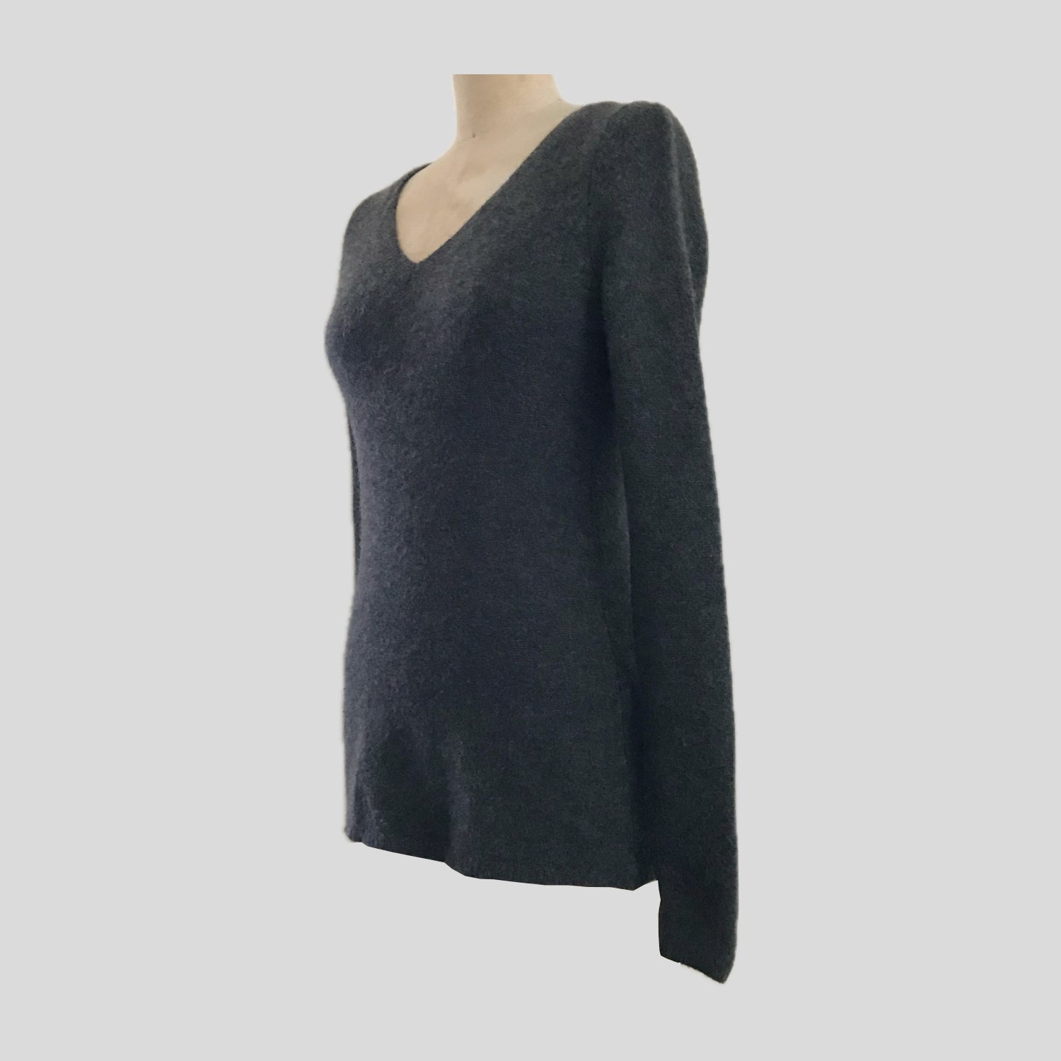 isabel-marant-gray-cashmere-v-neck-sweater