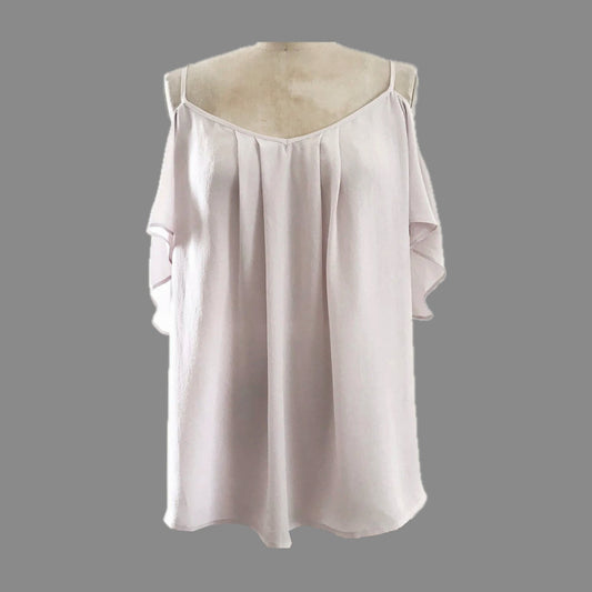 Joie Silk Lilac Off Shoulder Strappy Blouse Top