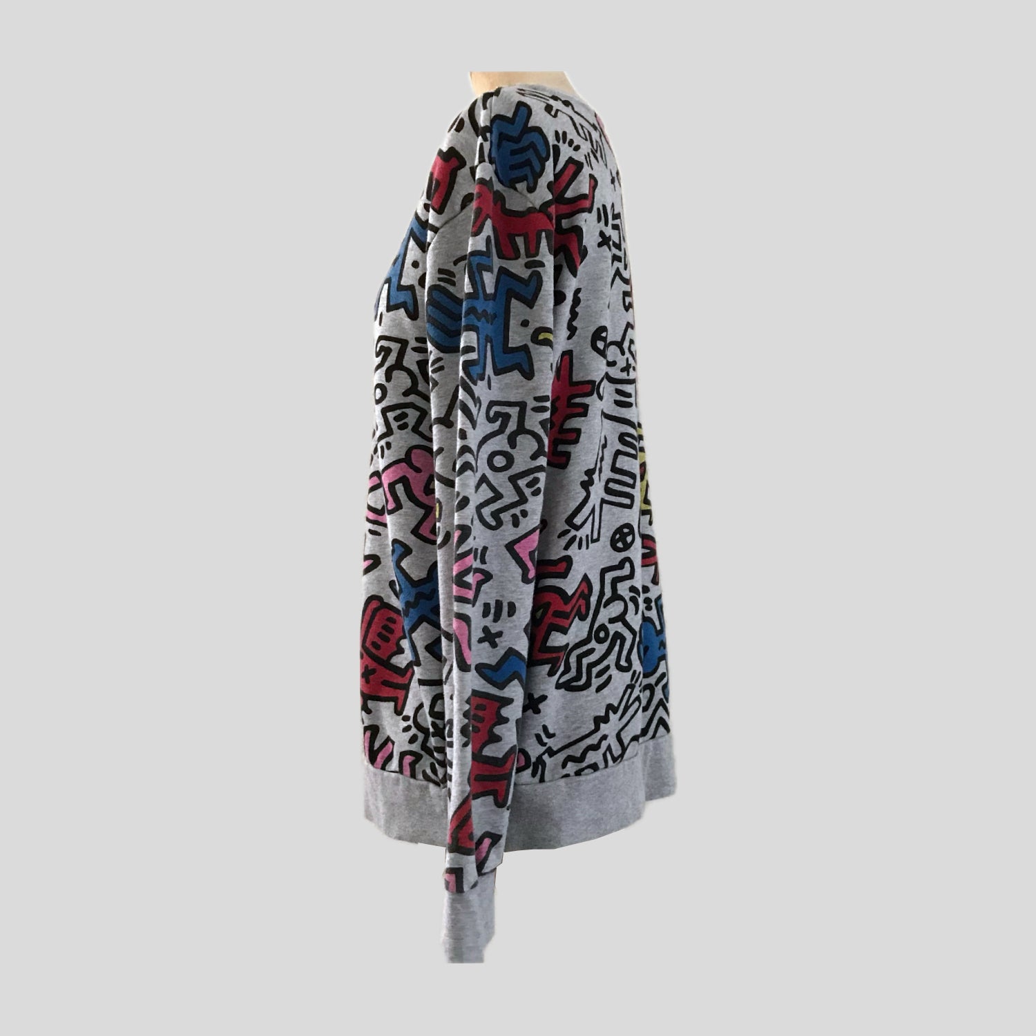 keith-haring-gray-cotton-art-illustrated-sweatshirt