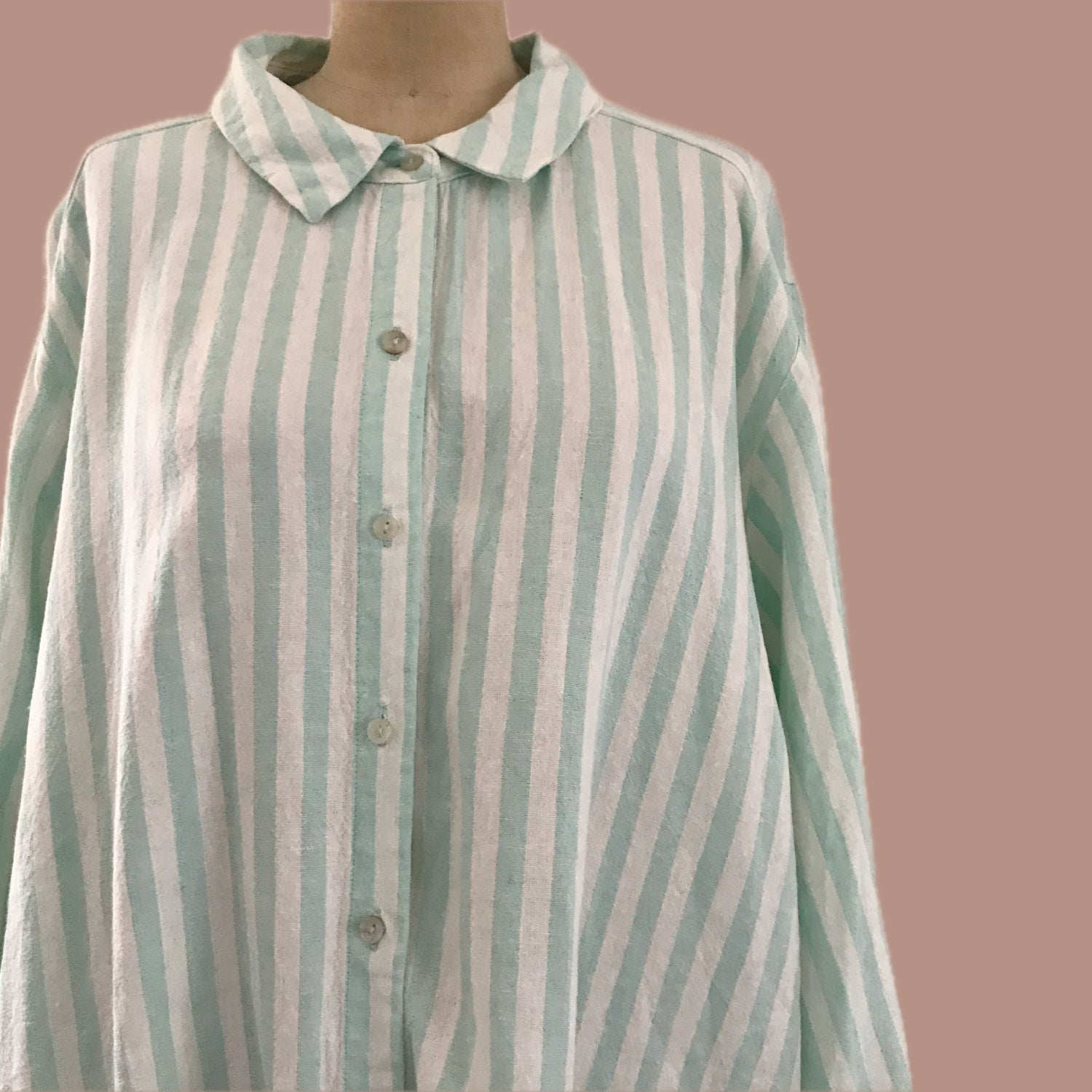 lauren-conrad-blue-white-striped-linen-shirt