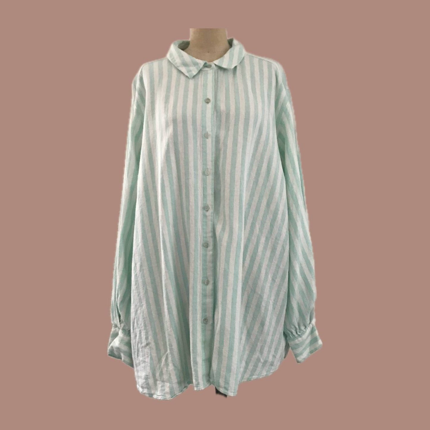 lauren-conrad-blue-white-striped-linen-shirt