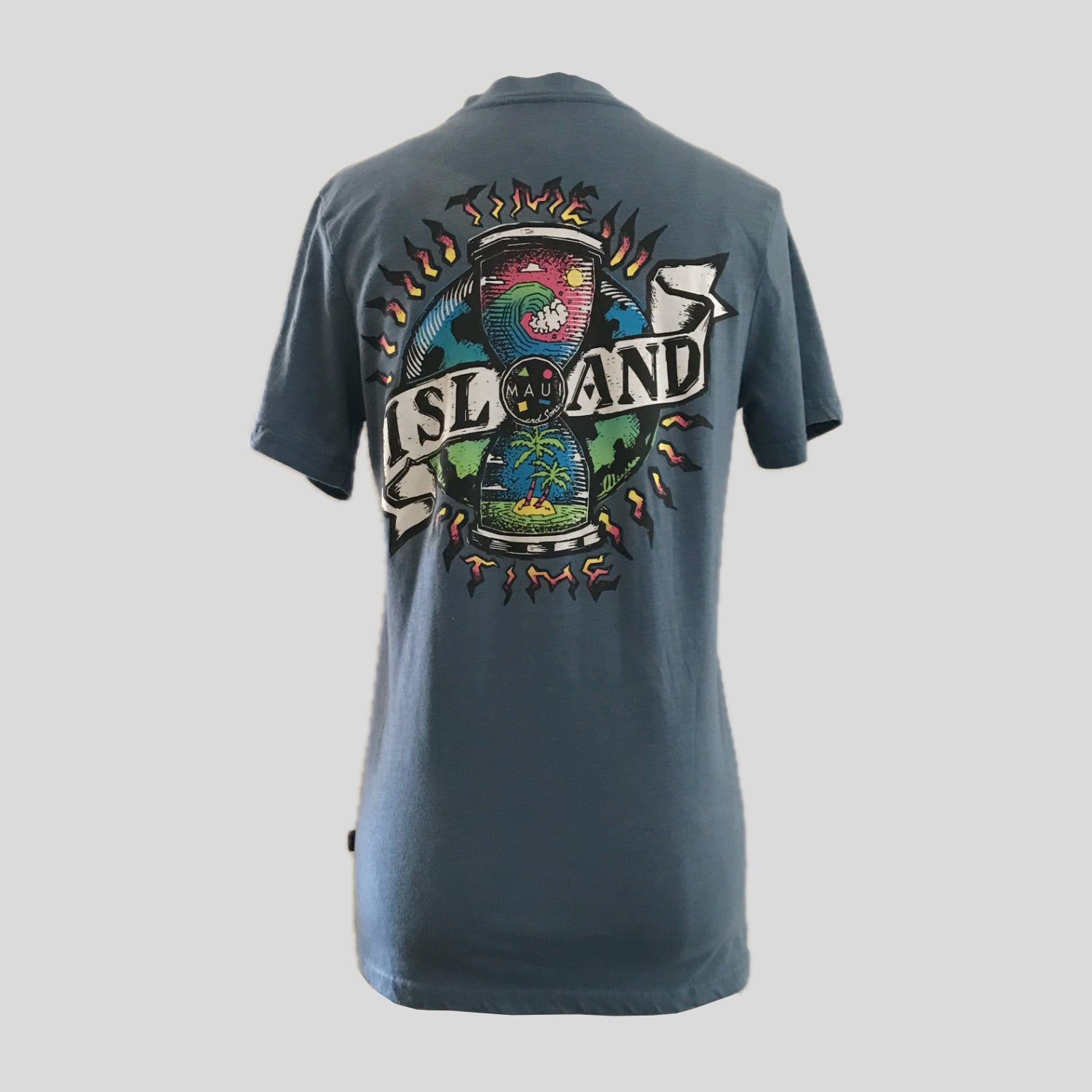 Maui & Sons Blue Short Sleeve Logo Surf Casual Cotton T Tee Shirt